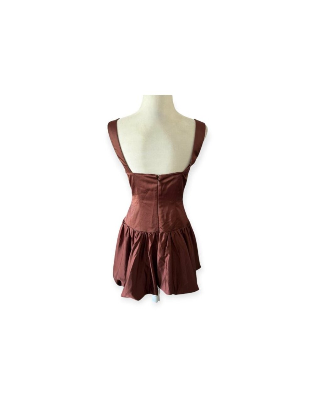 WeWoreWhat Bubble Skirt Corset Mini Dress Brown SZ 6 Cocktail Dress Wedding - Picture 6 of 16